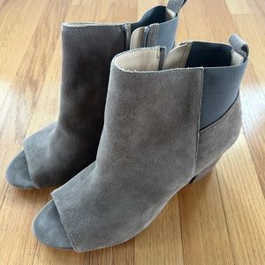 Women’s Size 11 Open Toe Suede Booties 3 inch Heel